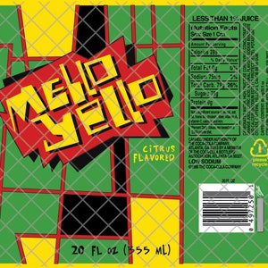 Mello Yello Tumbler Label 20 oz - High Quality File