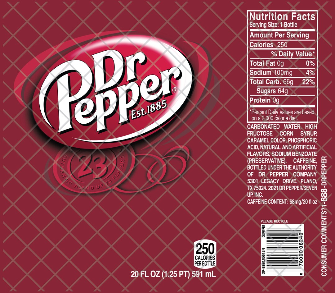 Dr Pepper 20oz Tumbler FILE High Quality - Etsy