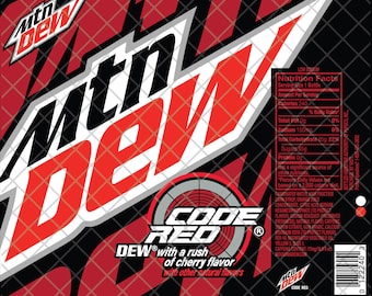 Mountain Dew Code Red Tumbler Label Oz High Quality File Etsy