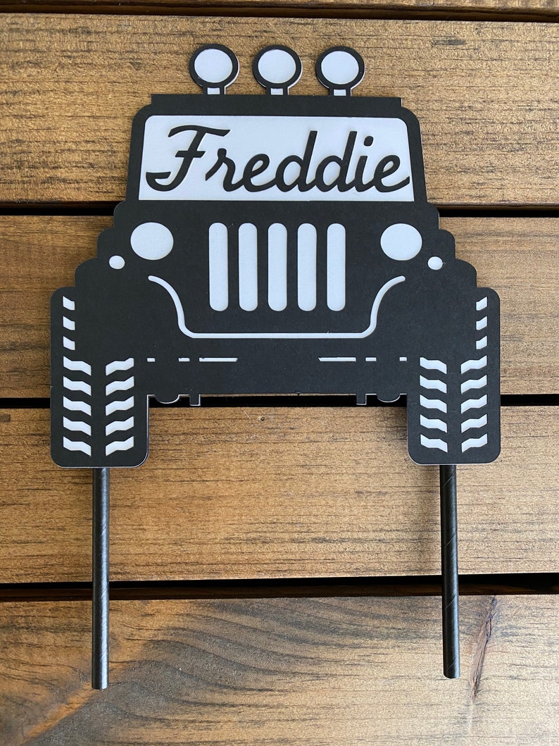 Personalized Off Road Jeep Vehicle Cake Topper with Name Jeep Etsy