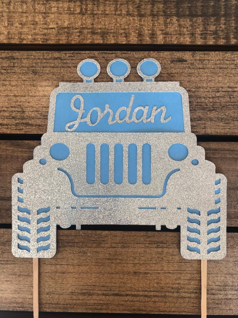 Personalized Off Road Jeep Vehicle Cake Topper with Name Jeep Etsy