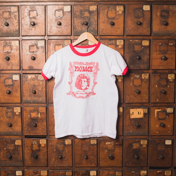 Vintage PDQ Bach 1973 Red Ringer Tee- Small