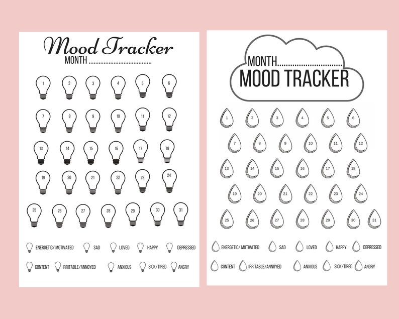 Mood Tracking Chart Printable