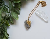 Amethyst Gold Leaf Necklace