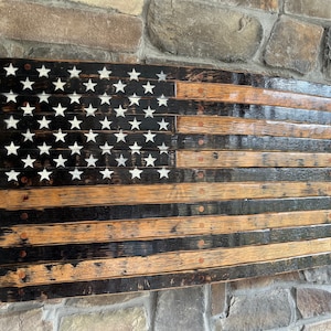 Reclaimed Whiskey Barrel Flag
