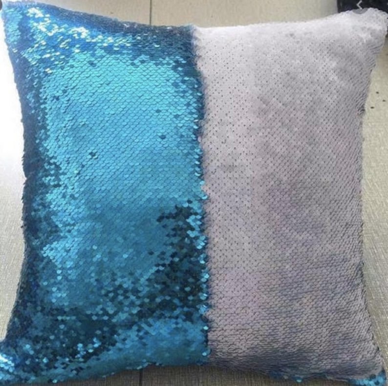 Floral Letter Personalised Magic Mermaid Pillow Name Pillow Unicorn Pillow Decorative Pillow | Custom Sequin Reversible Pillow