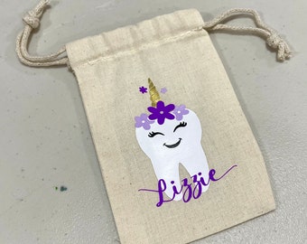 Personalized Tooth Fairy Bag | Tooth Fairy Pouch | Tooth Fairy Sack | Tooth Fairy Keepsake | Gift for Kid |