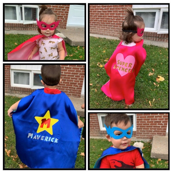 Personalized Superhero Capes | Custom Cape | Cape and Mask | Kid Dress Up | Create Your Own Cape |