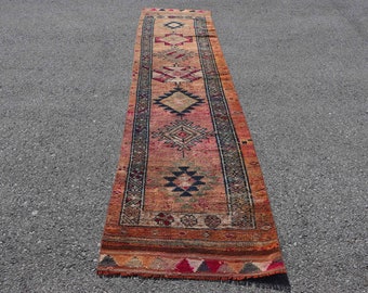 Turkish Rug Organic Rug Herki Rug 2.7x12.1 ft Hallway Rug Antique Rug Oriental Rug Code 8674 Vintage Rug Runner Rug Kitchen Rug
