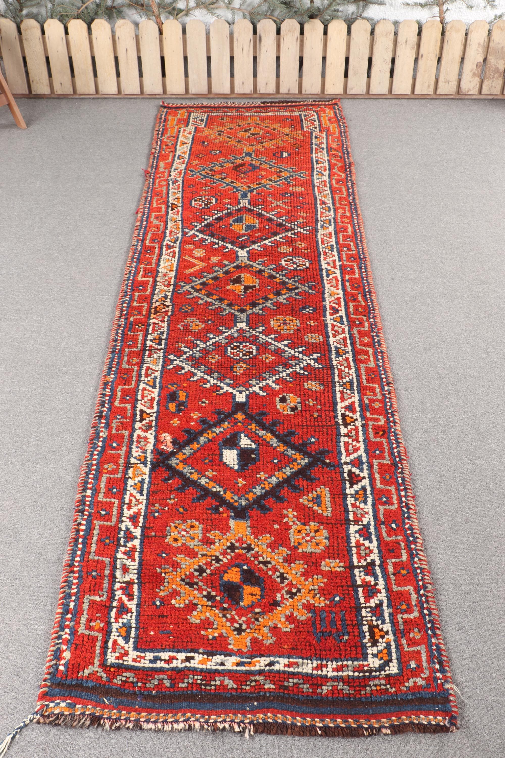 ヴィンテージ ラグ トルコ 長尺ランナー 83×379cm トルコ製ヴィンテージランナーラグ 2.7x8.9フィート (82 x 271 cm