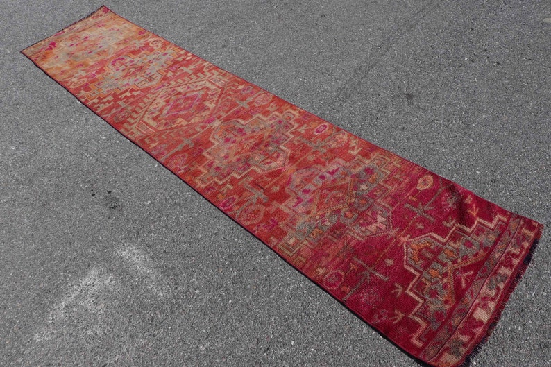 27x120 Inches Beige Rug Turkish Rug Vintage Rug Herki Rug 6185 Handmade Corridor Carpet Runner Rug Outdoor Rug Kitchen Rugs