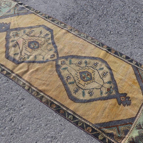 Turkish Rug, Accent Rug, 6.9x2.7 feet, Oushak Rug, Salon Rug, Living Room Rug, Oriental Rug, Antique Rug, Organic Rug, Vintage shops Rug, 5131