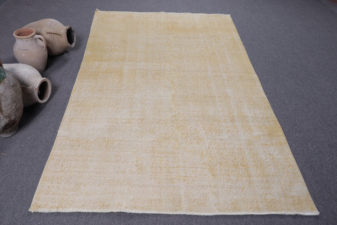 Vintage Rug Yellow Persian Rugs Anatolian Rug Turkish Rug Etsy