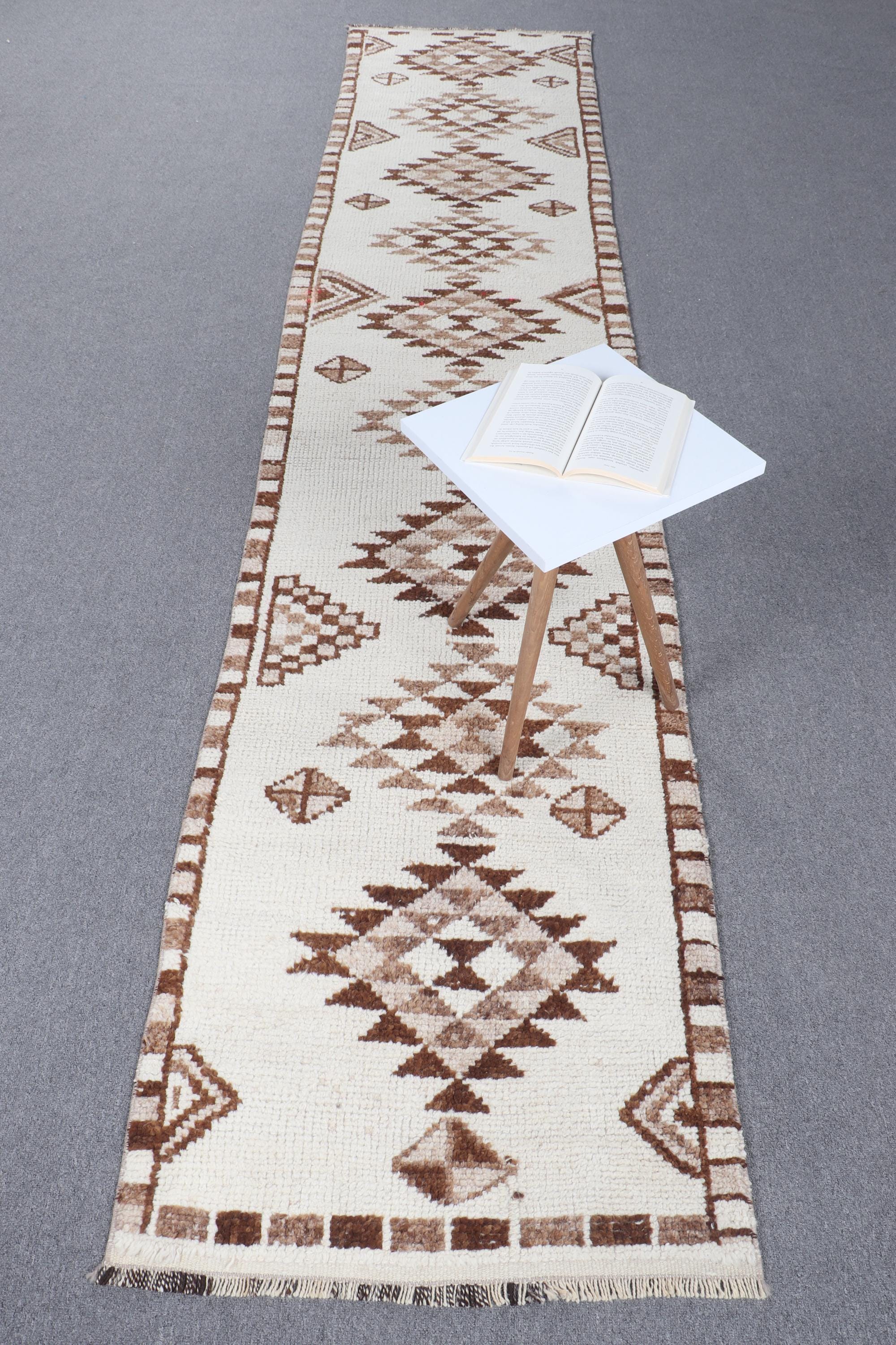 手織りウールのヘルキランナーラグ、トルコのヴィンテージアステカラグ