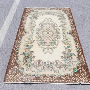 3.9x6.7 ft Area Rugs, Office Nursery Rug, Oushak Rugs, Rugs For Living Room, Vintage Rug, Turkish Rug, Brown Cool Rug, Floor Rug