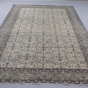 Turkish Rug, 6x9 Large Rug, Vintage Rug, Antique Kayseri Rugs, Rugs For Living Room, 6.4x9 ft Beige Rug, Authentic Turkish Rug, Tribal Rug,