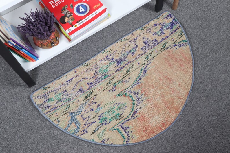 Round Rug, Small Rugs, Vintage Rug, Turkish Rug, Muted Oushak Rug, Rugs