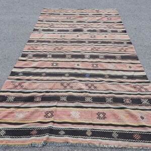 Turkish Kilim, Vintage Kilim, Large Kilim, Home Decor Kilim, 65x132 inches Bronze Kilim, Wool Kilim, Salon Kilim,  7649