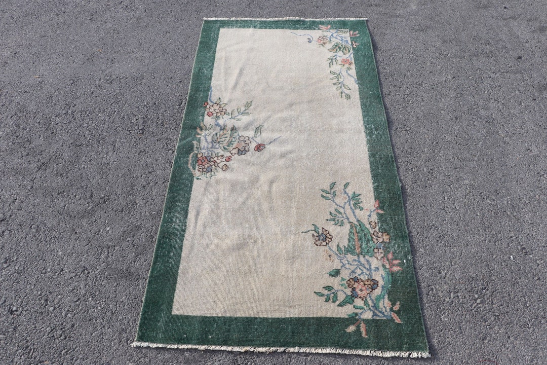 2.8x5.6 Ft Accent Rugs Beige Kitchen Rugs Vintage Rug Rugs Etsy UK