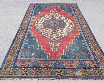 ヴィンテージラグ、9x12インチの特大ラグ、トルコラグ、落ち着いた