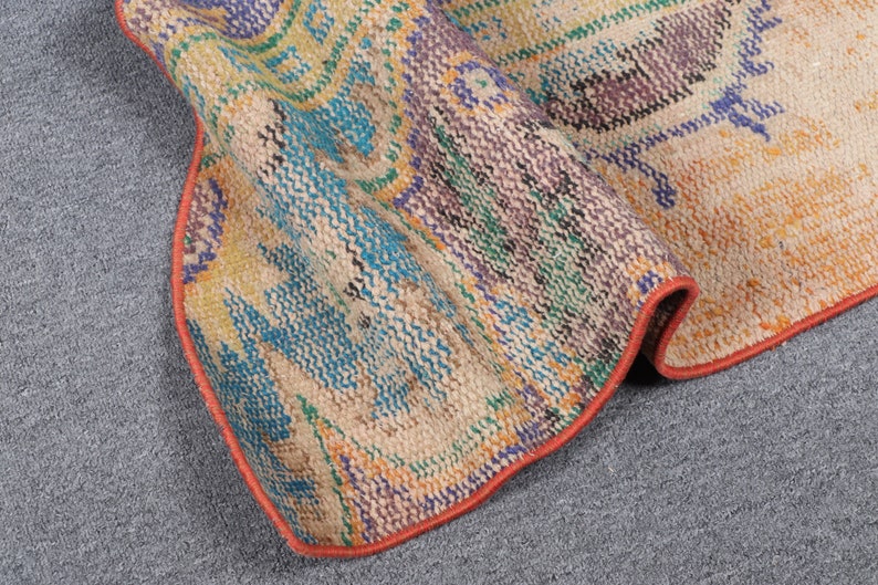 Vintage Rug, Turkish Rug, Small Rug, Round Rug, Faded Oushak Rugs, Rugs