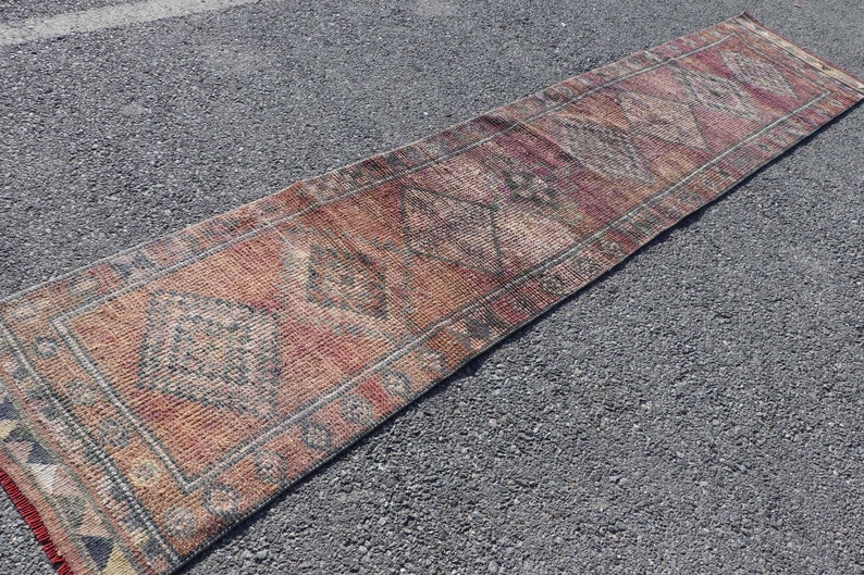 Herki Rug Vintage Rug Decorative Corridor Carpet Runner Carpet 30x137 Inches Purple Carpet Turkish Rug 6088 Antique Carpet