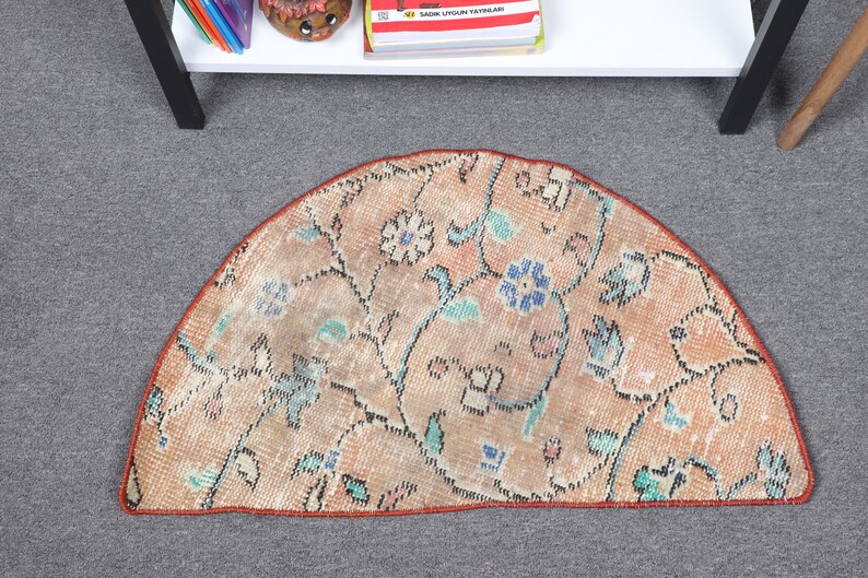 Turkish Rug, Small Rugs, Vintage Rug, Round Rug, Oushak Rug, Rugs for