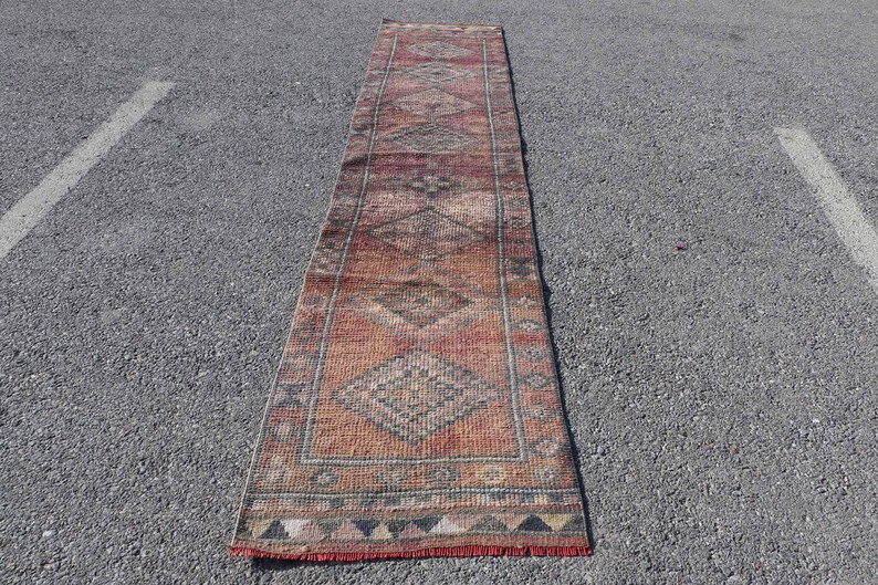 Herki Rug Vintage Rug Decorative Corridor Carpet Runner Carpet 30x137 Inches Purple Carpet Turkish Rug 6088 Antique Carpet