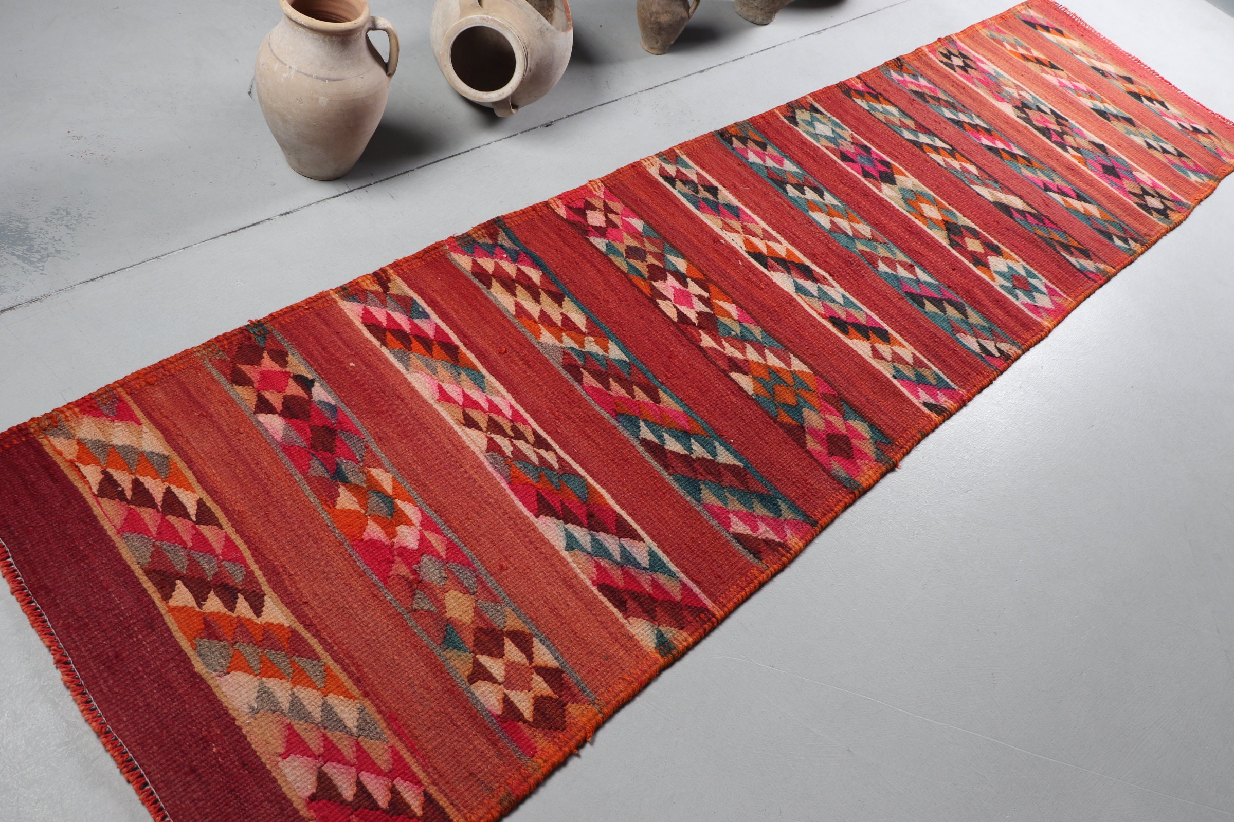 ランナーラグ　ヴィンテージラグ　トルコラグ ヴィンテージラグ、ヘルキラグ、トルコラグ、ランナーカーペット