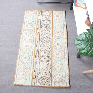 Turkish Rug, Small Rug, Vintage Rug, Patchwork Rug, Oushak Rug, Rugs For Bathroom, 1.8x3.2 ft Brown Rug, Oushak Rugs, Small Tribal Rug,
