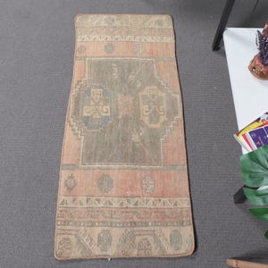 Vintage Turkish Rug 1x3ft Handmade Carpet