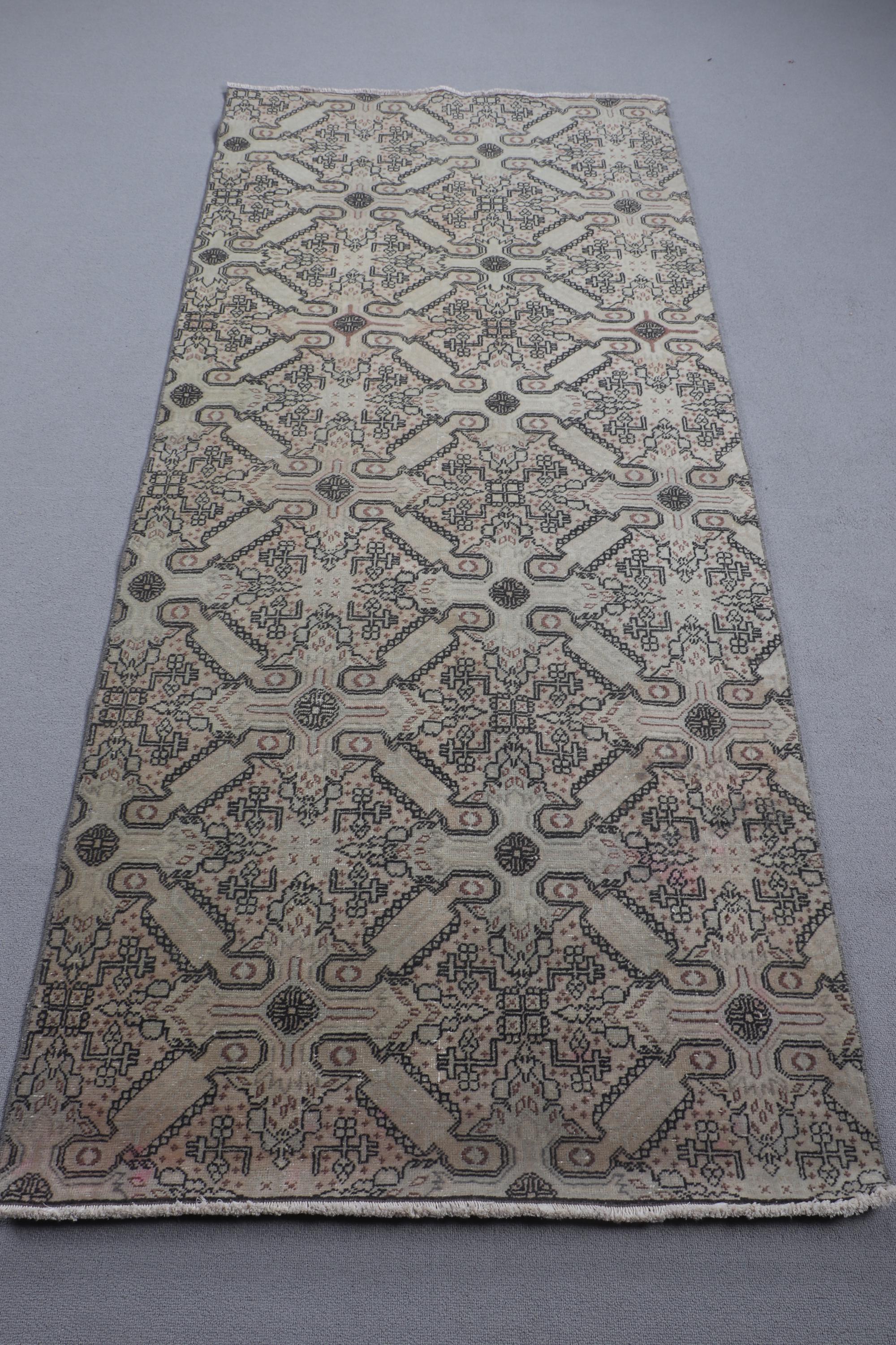 Tappeti 3x8, tappeto turco, tappeto vintage, tappeti Oushak antichi, tappeti per soggiorno, tappeto verde 3,4x7,7 piedi, tappeto turco rustico, tappet