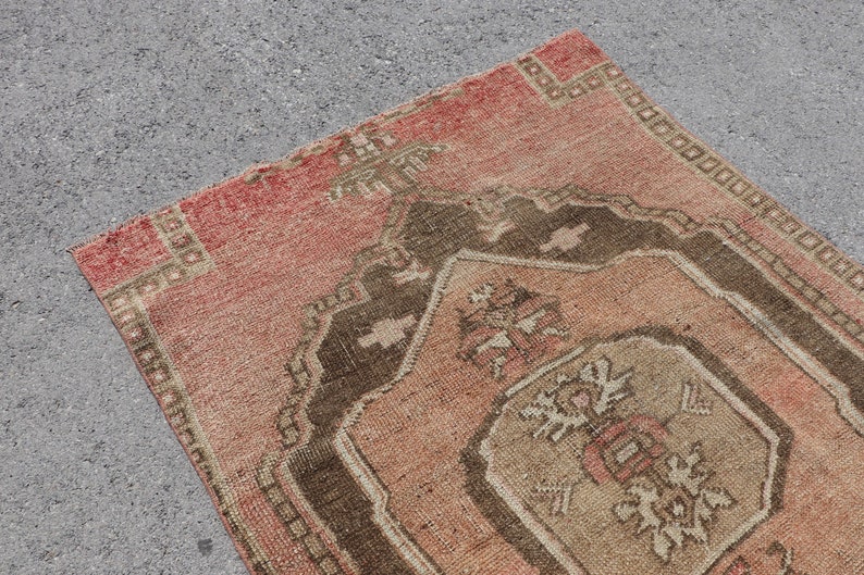 Decorative Vintage Rug Organic Rug,Handmade Rug Turkish Rug Muted Rug 4368 Antique Rug Area Rug Oriental Rug Oushak Rug 8.5x4.4 feet
