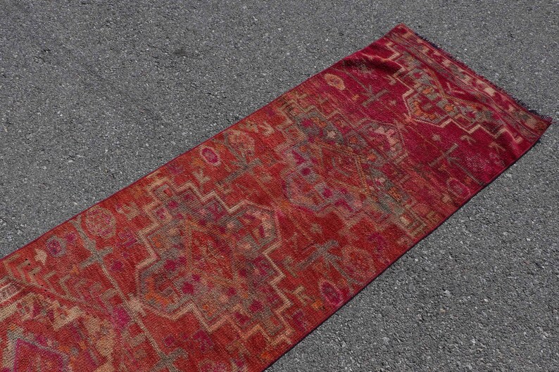 27x120 Inches Beige Rug Turkish Rug Vintage Rug Herki Rug 6185 Handmade Corridor Carpet Runner Rug Outdoor Rug Kitchen Rugs