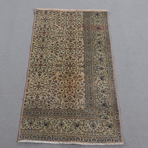 Turkisk vintagematta 2x3,5 fot, brun randig ullmatta