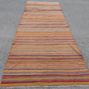 Organic Kilim, Rugs For Corridor, 4.1x10.4 ft Runner Kilim, Vintage Kilim, Rugs Kilim, Turkish Kilim, Red Kilim, Hallway Kilim