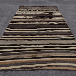 Turkish Kilim, Oversize Kilim 13x6.3 feet, Antique Kilim, Striped Kilim, Antique Kilim, Large Kilim, Colorful Kilim, Vintage Kilim, 5420