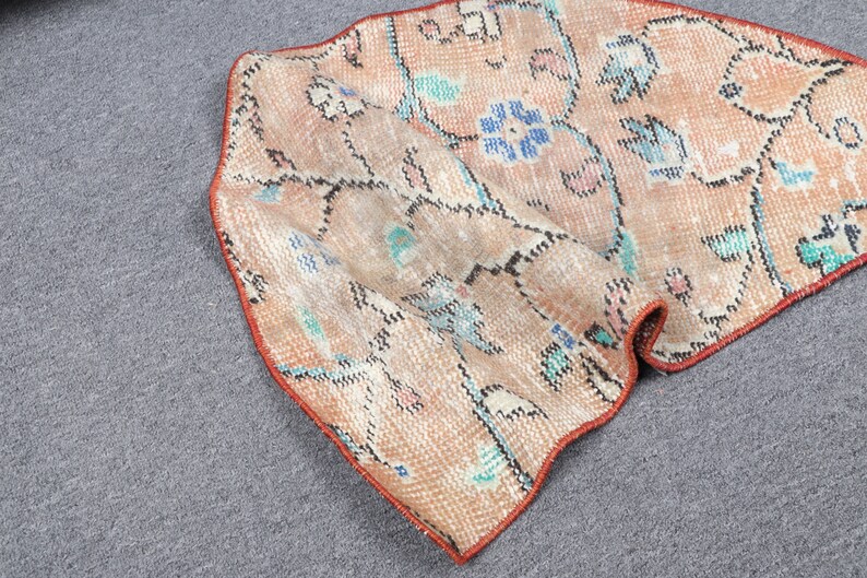 Turkish Rug, Small Rugs, Vintage Rug, Round Rug, Oushak Rug, Rugs for