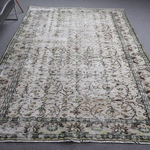 6x9.6 ft Large Rugs, Turkish Rug, Vintage Rug, Antique Rug, Rugs For Bedroom, Beige Oushak Rugs, Living Room Rug,  9387