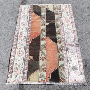 Turkish Rug, Oushak Style, 85x121cm, 3x4ft, Vintage Carpet, Handmade Wool, Boho Decor, Entryway Rug, Small Anatolian Rug