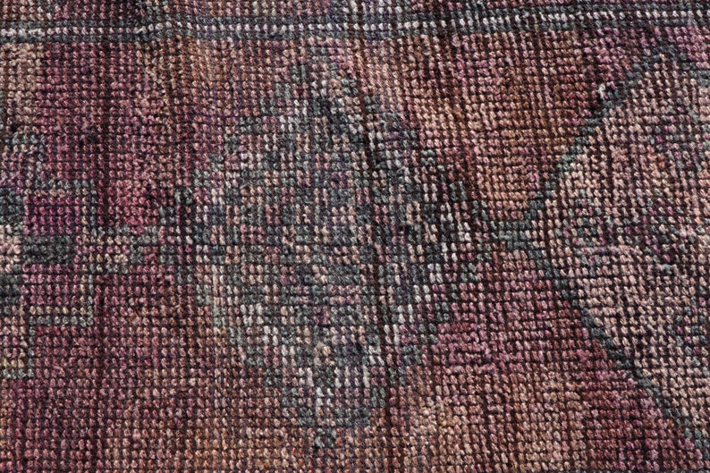 Herki Rug Vintage Rug Decorative Corridor Carpet Runner Carpet 30x137 Inches Purple Carpet Turkish Rug 6088 Antique Carpet