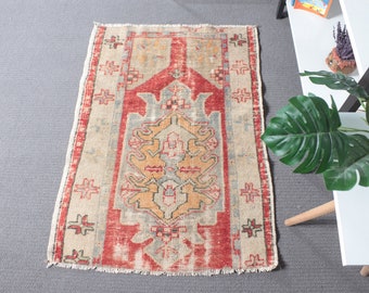 Tappeto vintage, tappeto piccolo, tappeto turco, tappeto antico, tappeti per cucina, tappeto beige da 2,4x3,1 piedi, tappeti da pavimento, tappeto piccolo accento,