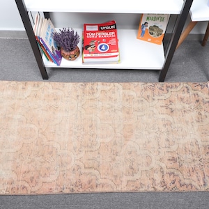 Turkish Rug, Small Rugs, Vintage Rug, Faded Oushak Rug, Rugs For Bathroom, 2.1x4.1 ft Bronze Rug, Entry Rugs, Vintage Decor,  10234
