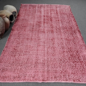 5x8 ft Area Rug, Turkish Rug, Vintage Rug, Pink Anatolian Rug, Rugs for Bedroom, Oushak Style, Living Room Carpet