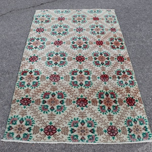 Turkish Rug, Bedroom Rug, 6.6x3.8 ft, Oushak Rug, Floral Rug, Decorative Rug, Oriental Rug, Antique Rug,  Organic Rug, Vintage Carpet, 5610