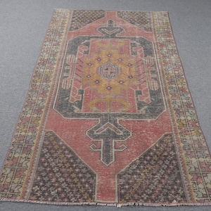 4x7 Area Rug, Turkish Rug, Vintage Rug, Anatolian Rug, Rugs For Dining Room, 4x6.8 ft Purple Rug, Luxury Vintage Wool Area Rug, Oushak Rug,