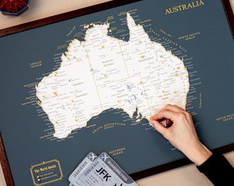 Australia Push Pin Map – Travel Tracker to Mark Adventures