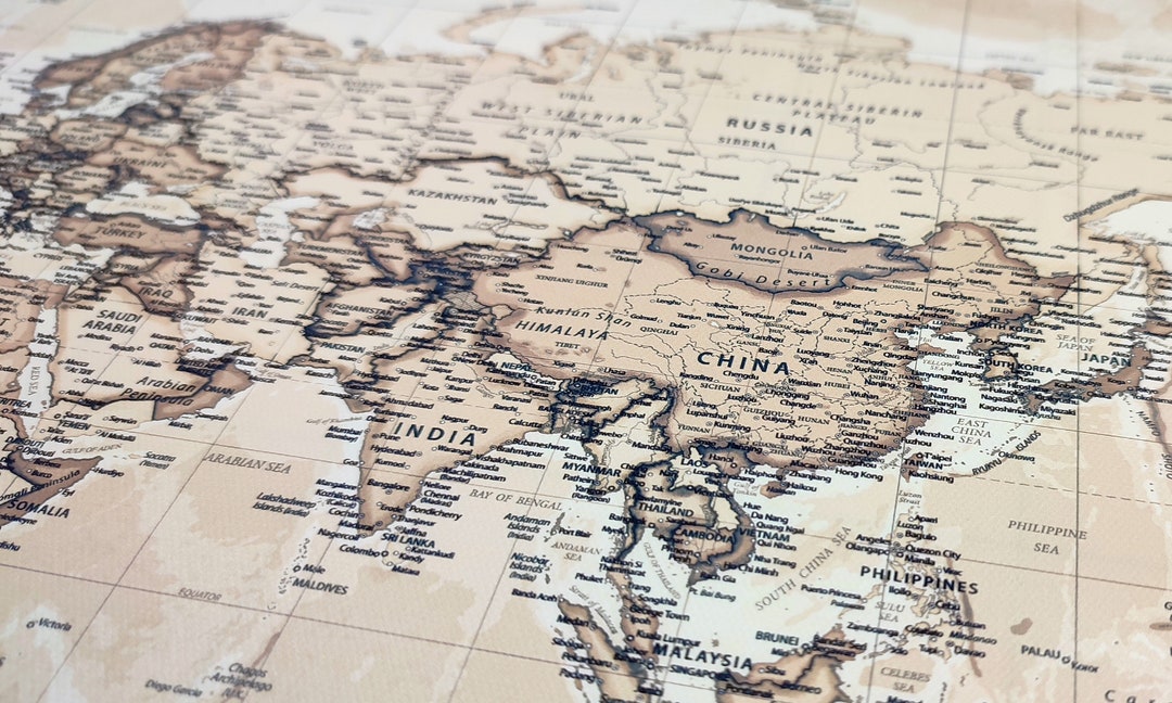 World Map Pin Board, Push Pin Travel Maps Etsy