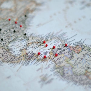 Personalized World Maps, Push Pin Map, Map to Mark Travels, Custom Traveler Maps