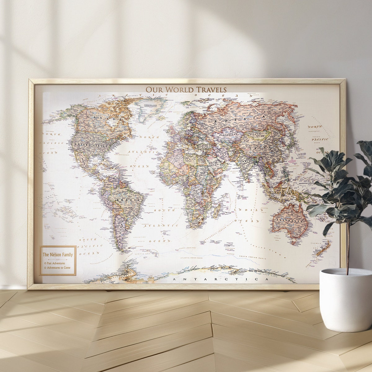 Personalized Map, Push Pin World Travel Map Framed Wall Art - Etsy
